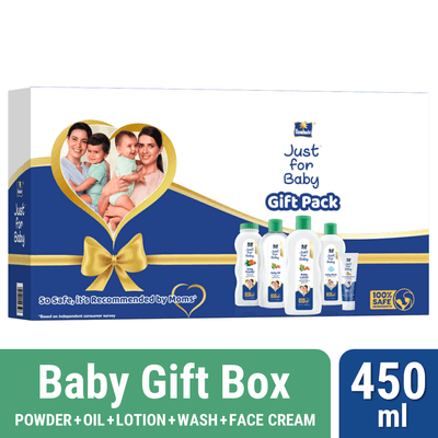 Parachute Just for Baby - Baby Gift Box 450ml (Powder + Oil + Lotion + Wash + Face Cream)_img_0