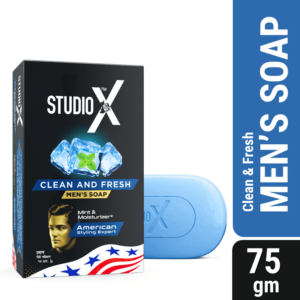 Studio X Clean & Fresh Soap for Men 75gm (MRP: 60tk)